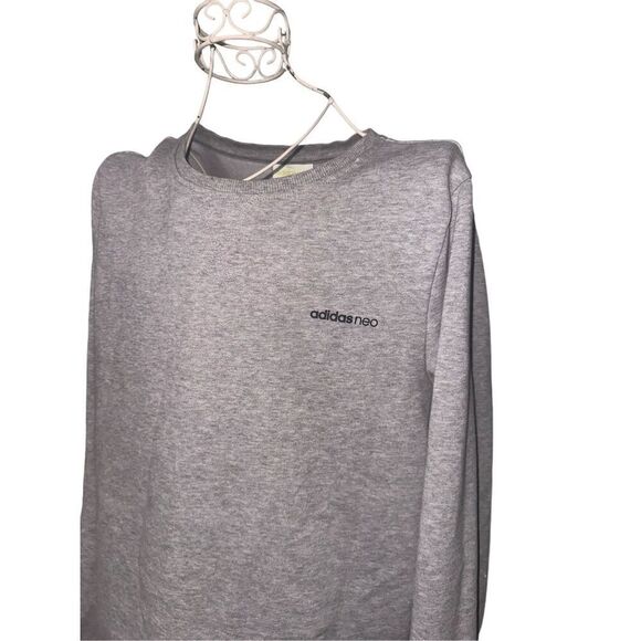 Nice Adidas Crewneck LONG SLEEVE PULLOVER  sweater Womens Size medium grey Good - Picture 2 of 8